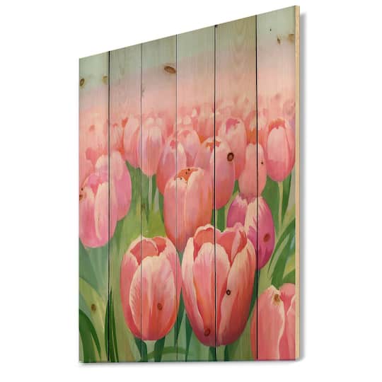 Designart - Field of Pink Tulips